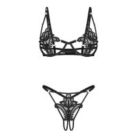 Obsessive Luise Sublim розкішний чорний комплект білизни - 71726100 - 3