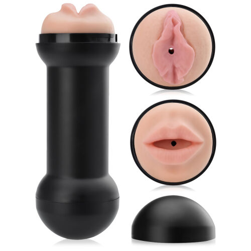 ДВУХСТОРОННИЙ МАСТУРБАТОР В ТРУБКЕ - ЗАМАНЧИВЫЕ ГУБЫ И ВЛАЖНАЯ КИСКА - 77765112