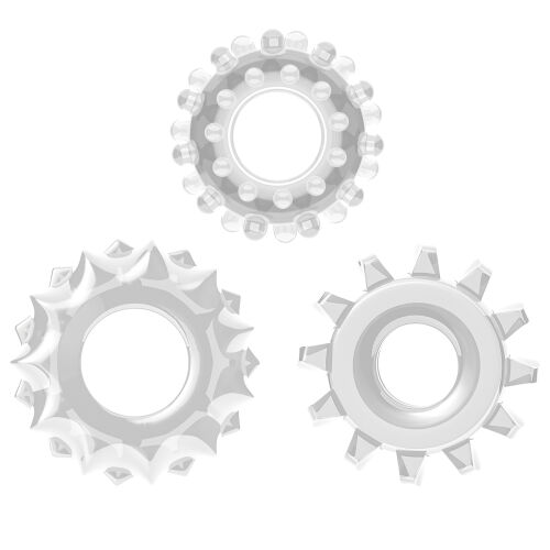 Набір прозорих ерекційних кілець 3x cock ring - 77592263