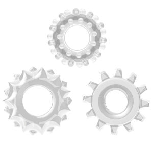 Набір прозорих ерекційних кілець 3x cock ring - 77592263