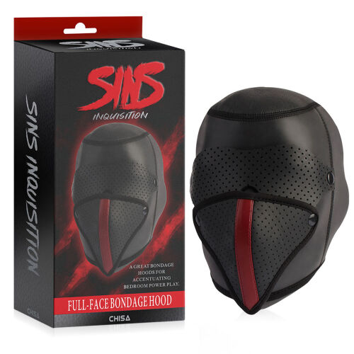 Шкіряна маска з пов'язкою на очі для сесій BDSM і відтворення сцен - 77039546