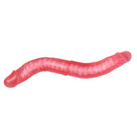 Рожеве подвійне реалістичне дилдо з гнучким стрижнем 38 см - 76919397 - 5