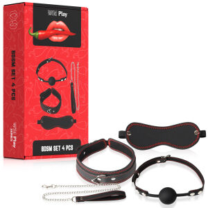 Набір з нашийником і повідцем BDSM EROSPACE WILD PLAY C9 4 продукти - 79537941