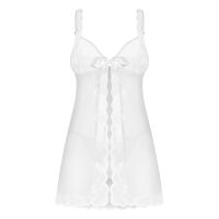 Obsessive Weddya білий комплект babydoll + стрінги весільна білизна - 76552439 - 4
