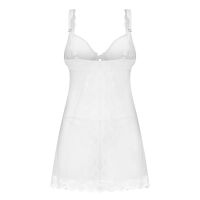 Obsessive Weddya білий комплект babydoll + стрінги весільна білизна - 76552439 - 3