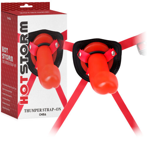 Страпон з червоним реалістичним ділдо 21 см BDSM LGBT - 71857435