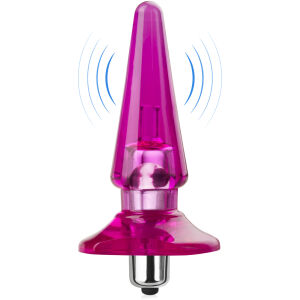 Рожевий анальний корок з вібраціями гелевий плаг 7 вібрацій – 70644032