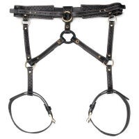 Rebellion шкіряна чуттєва упряж harness з краваткою і кільцем BDSM - 79373440 - 7