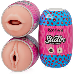 Двосторонній мастурбатор для чоловіків тілесна вагіна та уста - 71721361