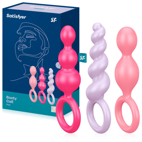 Satisfyer Booty Call набір із трьох різнокольорових анальних пробок - 70532299