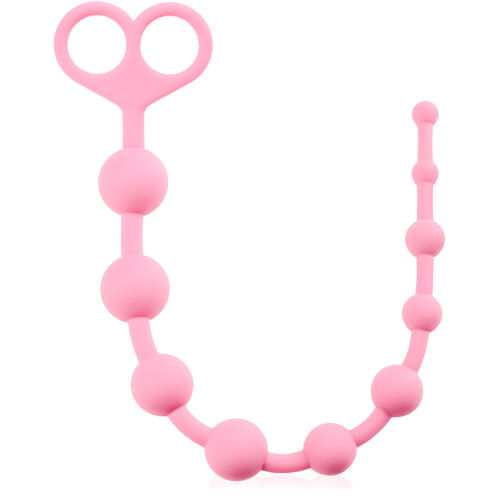 Рожеві кульки на шнурку для вагіни та ануса 34 см 10 кульок - 70664255