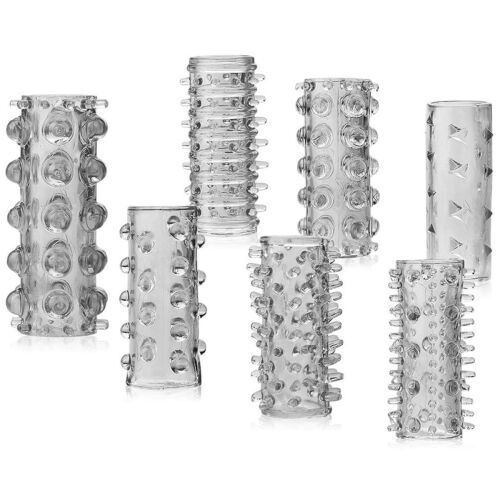 Набір із 7 стимулюючих насадок з виступами на пеніс - 89617745