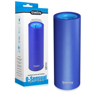 Двосторонній синій мастурбатор для чоловіків з виступами - 72809194