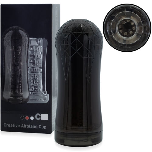 Штучна гельова вагіна в чорній трубці з виступами всередині - 72738661