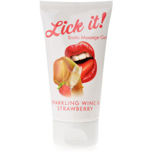 LICK IT SPARKLING WINE AND STRAWBERRY 50 МЛ АРОМАТИЗИРОВАННЫЙ МАССАЖНЫЙ ГЕЛЬ ДЛЯ ВСЕГО ТЕЛА КЛУБНИЧНОЕ ШАМПАНСКОЕ - 70951059