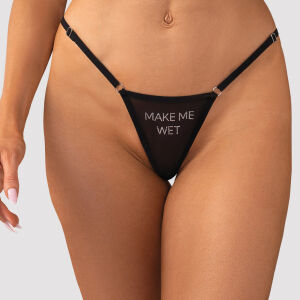 Obsessive Violami прозорі стринги з написом "Make me wet" - 76279205
