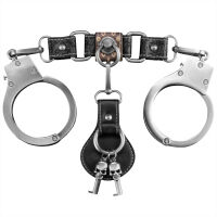 Rebellion срібні наручники BDSM з шкіряними елементами і ключиками Rebellion - 77221760 - 6