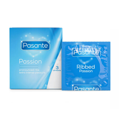 Pasante Passion ребристі презервативи 3 шт - 71600048
