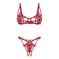 Obsessive Luise Sublim розкішний червоний комплект білизни - 72427573 - 4
