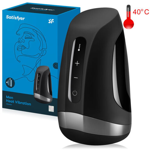SATISFYER MEN HEAT VIBRATION-ИМИТИРУЮЩИЙ ОРАЛЬНЫЙ СЕКС МАСТУРБАТОР С ФУНКЦИЕЙ НАГРЕВА ДО 40 ГРАДУСОВ - 77171897